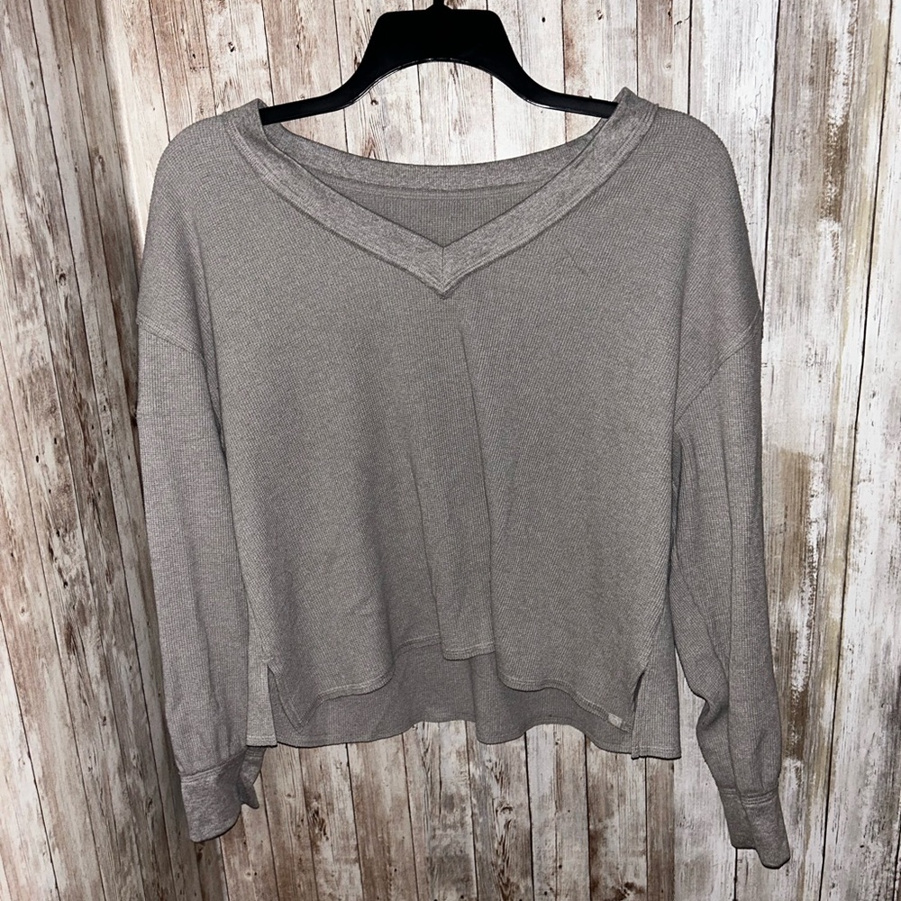 Gray V-Neck Women's Sweater